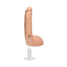 Realistic 9-inch flesh-toned dildo with detachable white plug base shown separately on white background.