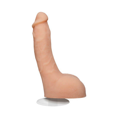 Realistic 8-inch vanilla-colored ULTRASKYN cock with detailed texture and suction cup base from Leolulu Signature Set.