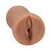Vanilla-colored handheld pocket stroker with textured ULTRASKYN material for lifelike sensation and easy grip.