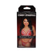 Packaging of Cindy Starfall Signature Strokers pocket pussy featuring a woman in red lingerie on a black and red background.