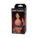 Packaging box of Cindy Starfall Signature Strokers pocket pussy featuring a model in red lingerie on the front.