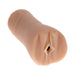Vanilla-colored Ultraskyn pocket stroker designed for adjustable grip and lifelike texture.