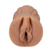 Vanilla-colored lifelike handheld pocket stroker molded from Madison Morgan with detailed textured interior.