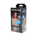 Packaging of Signature Strokers Natasha Nice Ultraskyn Pocket Pussy with image of model in blue lingerie on front.