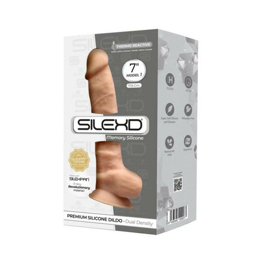 Silexd Model 3 7" Silexpan Memory Silicone Dildo - Ivory - SexToy.com