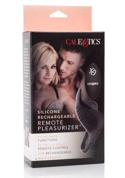 Silicone Rechargeable Remote Pleasurizer Ring Black | SexToy.com