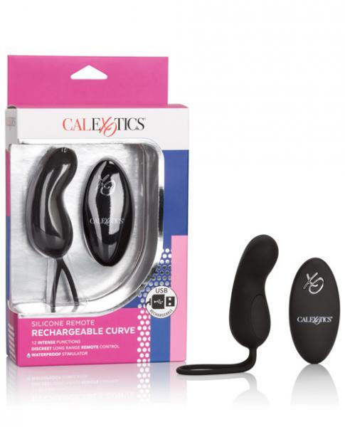 Silicone Remote USB Rechargeable Curve Black Bullet | SexToy.com