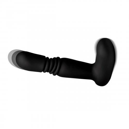Silicone Thrusting Anal Plug With Remote Control Black | SexToy.com