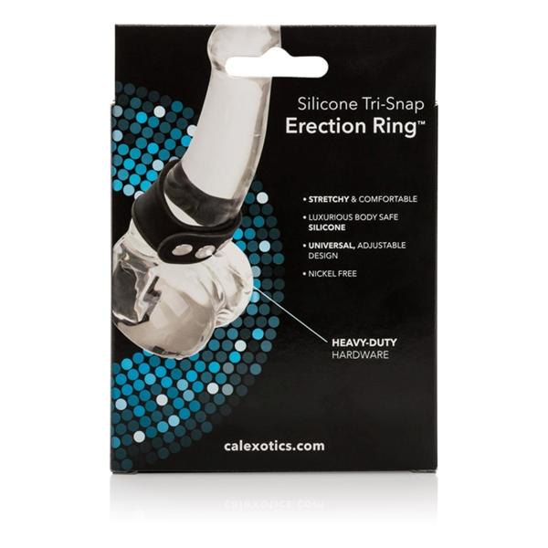 Silicone Tri Snap Erection Ring Black | SexToy.com