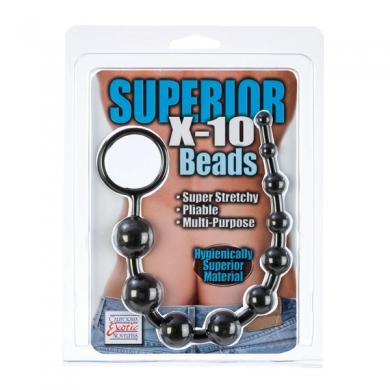 Silicone X-10 Beads - Black | SexToy.com