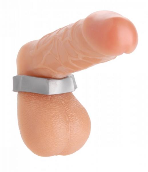 Silver Hex Heavy Duty Cock Ring And Ball Stretcher | SexToy.com