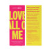 Simply Sexy Love All Of Me pheromone perfume packaging with bold yellow and pink design and product details on the back panel.