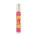 Slim roll-on pheromone perfume bottle with bright pink and yellow label reading Love All Of Me, gold cap, 0.3 fl oz size.