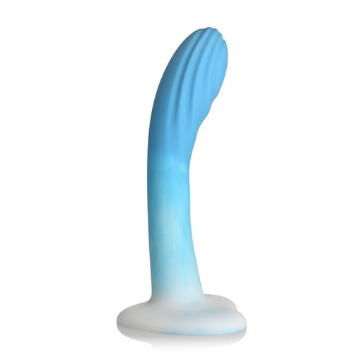 Simply Sweet Rippled 7 In. Silicone Dildo Blue/white - SexToy.com