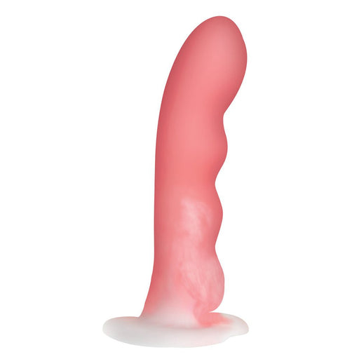 Simply Sweet Wavy 8 In. Silicone Dildo Pink/white - SexToy.com