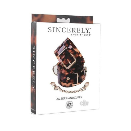 Sincerely, Sportsheets Amber Collection Adjustable Hand Cuffs Tortoiseshell | SexToy.com