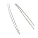 Close-up of double-stranded silver cubic zirconia jeweled nipple clips chain on white background.