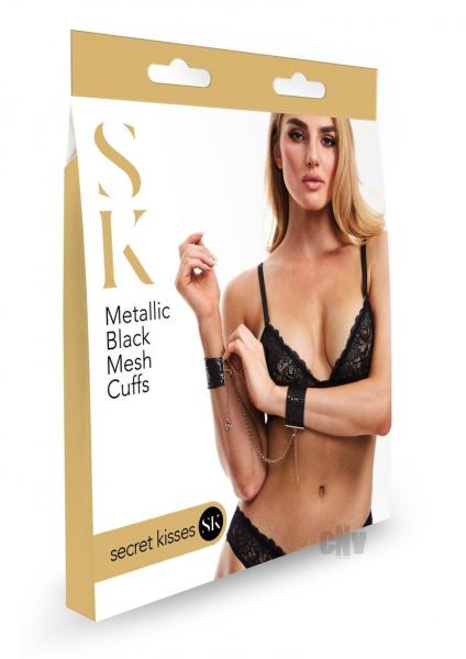 Sk Metallic Black Mesh Cuffs | SexToy.com