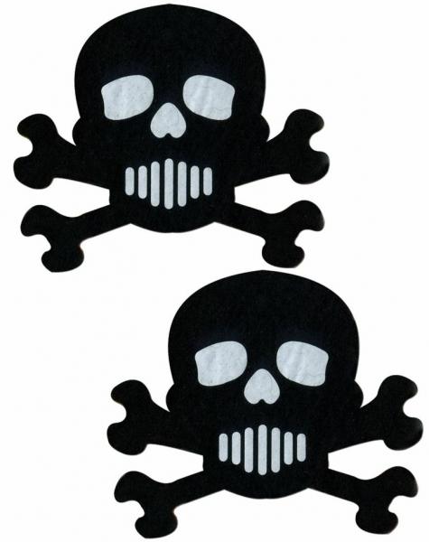 Skull Crossbones Black White Pasties O/S | SexToy.com