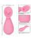 Pink silicone Slay Tickle Me Pink Tongue Vibrator with flickering tongue, single button control, and compact 4.5-inch size.