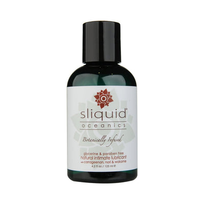 Sliquid Oceanics natural intimate lubricant bottle with botanical infusion, glycerine and paraben free, 4.2 oz.