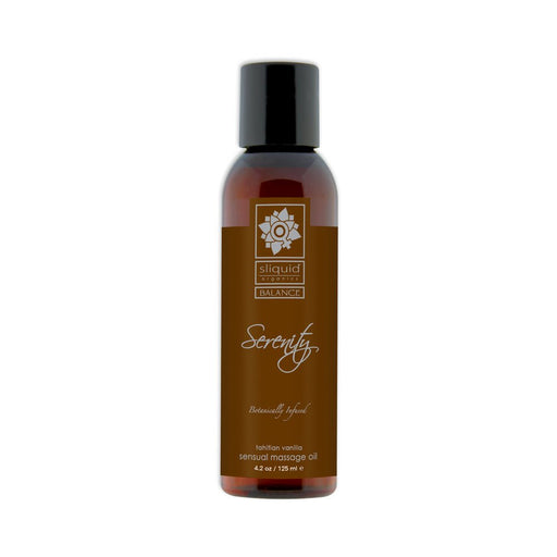Sliquid Organics Serenity Massage Oil Balance 4.2 oz- Tahitian Vanilla | SexToy.com
