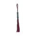 S&M Enchanted Flogger with burgundy strands and black handle, featuring a wrist strap for easy grip.