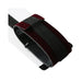 Close-up of a burgundy velvet spreader bar with black adjustable straps and easy-release closures.