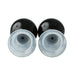 Pair of black and clear silicone nipple suckers with squeezable bulbs and flanged bases for adjustable suction.