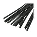 Close-up of black flat leather falls on a S&M sparkle flogger for sensory play.