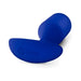 Blue silicone weighted snug plug with smooth curved base and ergonomic shape for comfortable use.