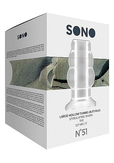 Sono No 51 Large Hollow Tunnel Butt Plug 5 Inches Translucent | SexToy.com
