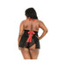 Sophia Halter Babydoll & Panty Black, Red 1X2X - SexToy.com