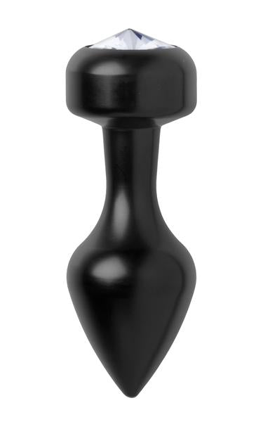 Spade Petite Jeweled Anal Plug Aluminum Black | SexToy.com