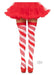 Spandex Candy Cane Thigh High Os Red/wht - SexToy.com