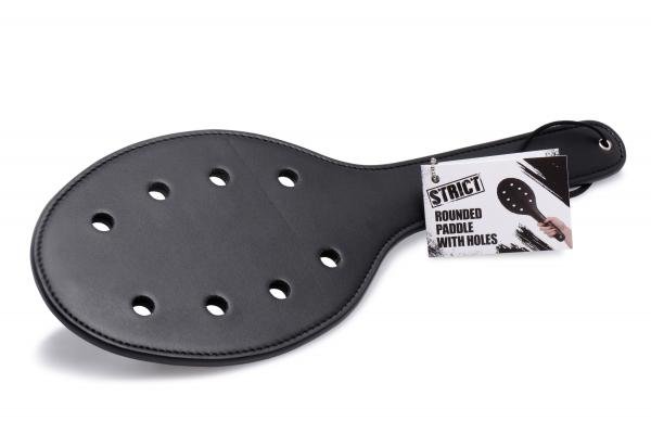 Spanking Rounded Paddle With Holes Black | SexToy.com