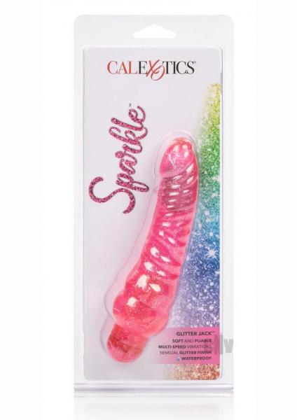 Sparkle Glitter Jack Pink Vibrating Dildo | SexToy.com