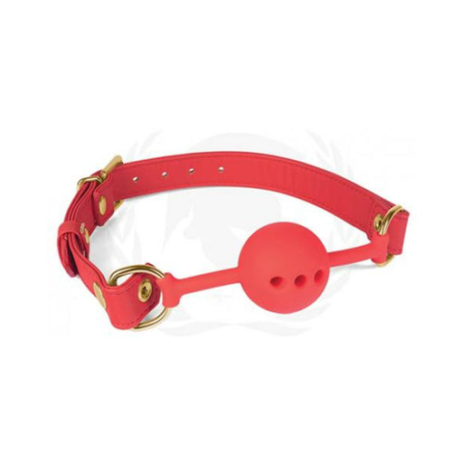 Spartacus 46 Mm Red Silicone Ball Gag With Red Pu Strap | SexToy.com