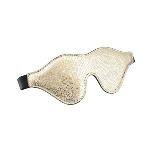 Spartacus Blindfold W/leather - White Snakeskin Micro Fiber - SexToy.com