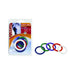 Spartacus Rainbow Set of 4 rubber cock rings in blue, green, red, and white with packaging shown.