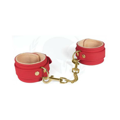 Spartacus Pu Ankle Cuffs W/plush Lining - Red - SexToy.com