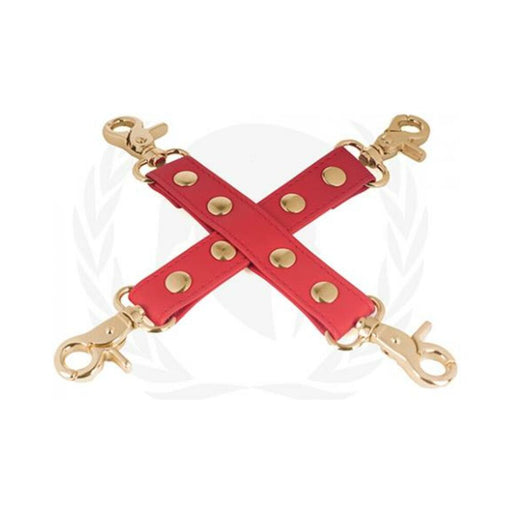 Spartacus Pu Hog Tie W/gold Hardware - Red - SexToy.com