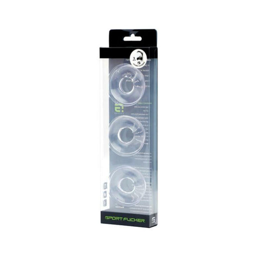Sport Fucker Chubby Cockring Pack Of 3 - Clear - SexToy.com