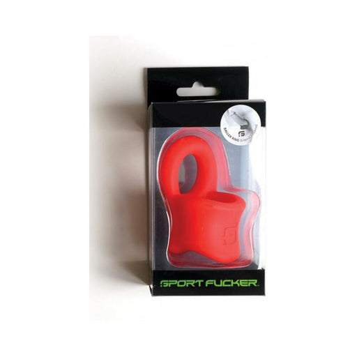 Sport Fucker Silicone Baller Ring - Red - SexToy.com
