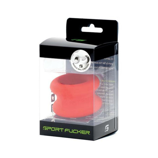 Sport Fucker Silicone Muscle Ball Stretcher - Red - SexToy.com