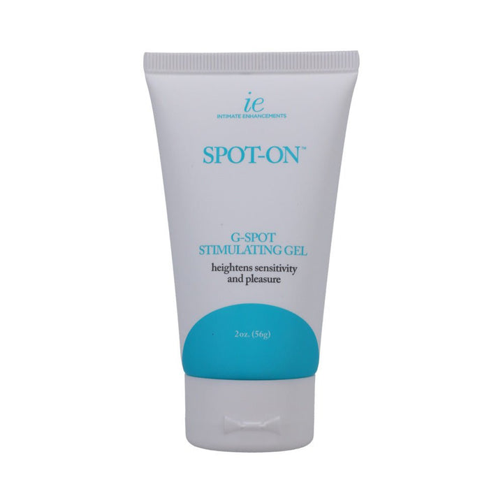 Tube of Spot-On G-Spot Stimulating Gel 2oz with white and blue packaging designed to enhance sensitivity and pleasure.