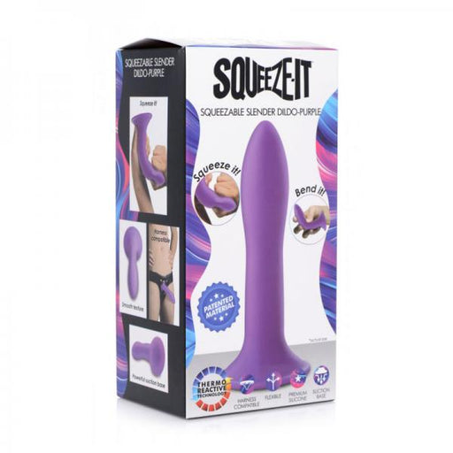 Squeezable Slender Dildo - Purple | SexToy.com