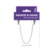 Squeeze N Please adjustable black nipple clamps connected by a silver chain on purple and white packaging.