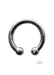 Polished stainless steel horseshoe ring with rounded ends, 30mm diameter, designed for intimate wear.