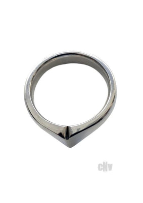 Stainless steel 32mm ring with a pointed crown-inspired design, polished finish on white background.